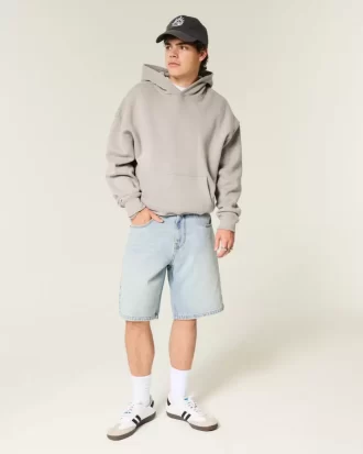Star Graphic Baggy Denim Shorts