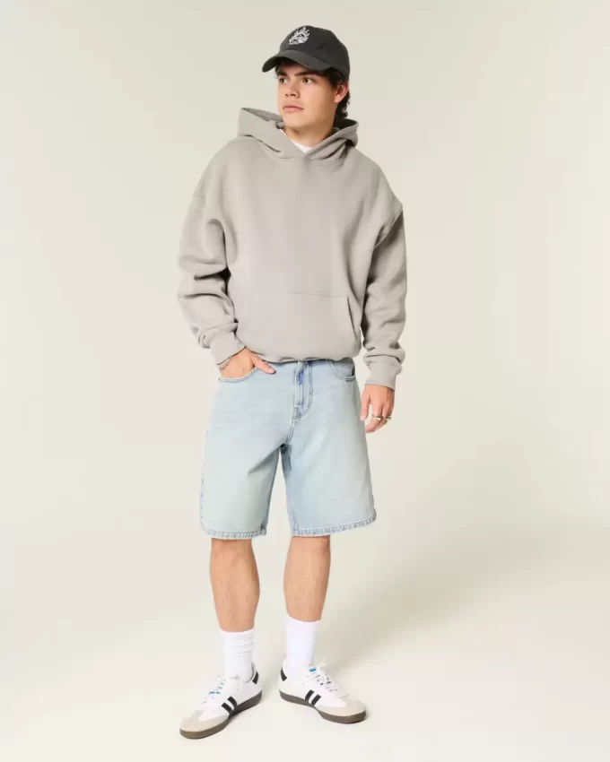 Star Graphic Baggy Denim Shorts