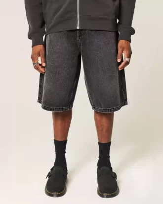 Star Graphic Super Baggy Denim Shorts
