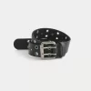 Star-Studded Leather Belt
