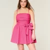 Strapless Bow Mini Dress