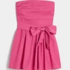Strapless Bow Mini Dress