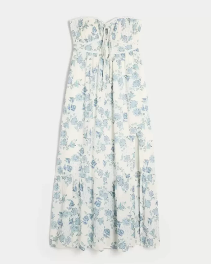 Strapless Braided Maxi Dress