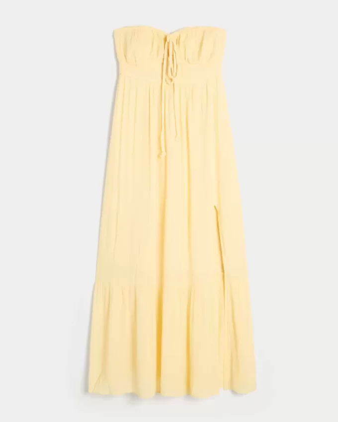 Strapless Braided Maxi Dress