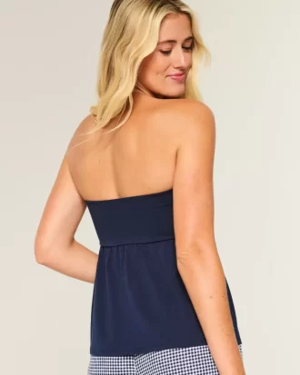 Strapless Cinched Babydoll Top
