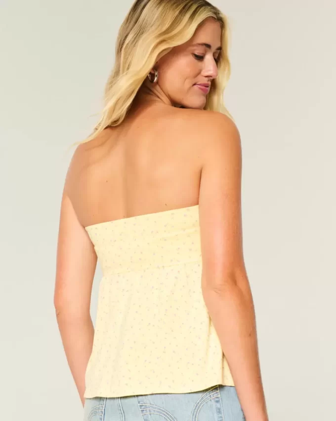 Strapless Cinched Babydoll Top