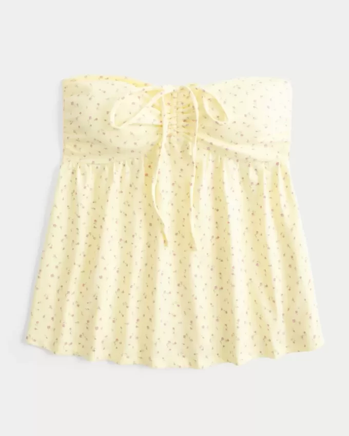Strapless Cinched Babydoll Top