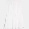 Strapless Drawstring Blouson Mini Dress