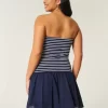 Strapless Drop-Waist Knit-Woven Mini Dress