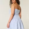 Strapless Drop-Waist Knit-Woven Mini Dress
