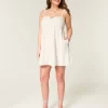 Strapless Embroidered Babydoll Dress