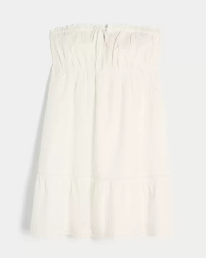 Strapless Embroidered Babydoll Dress