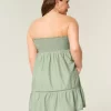 Strapless Embroidered Babydoll Dress