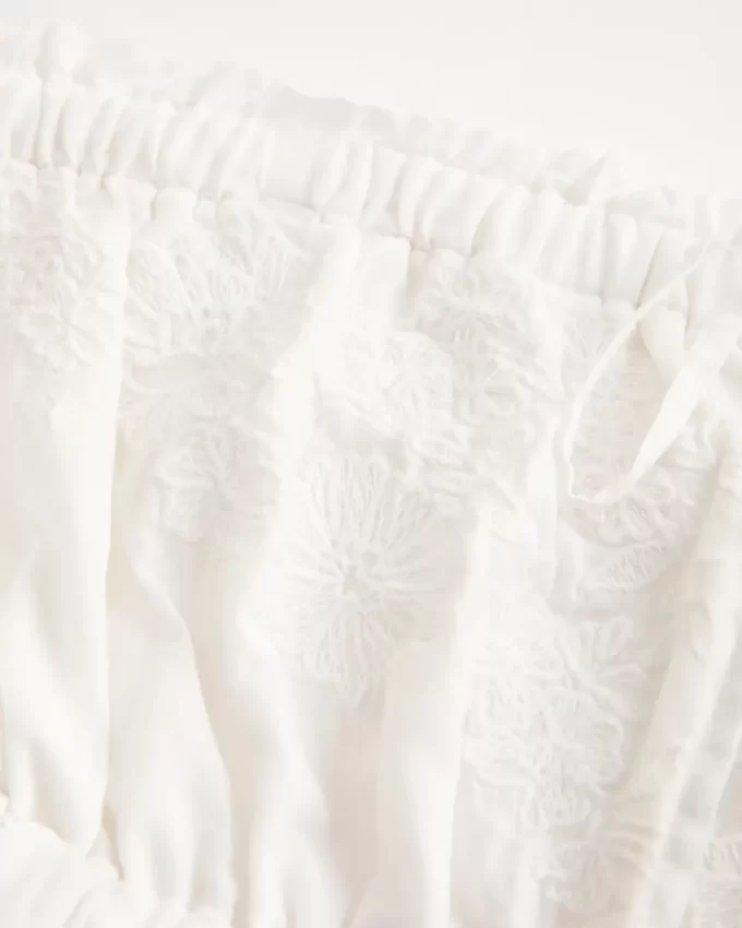 Strapless Embroidered Babydoll Dress