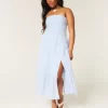 Strapless Embroidered Maxi Dress