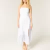 Strapless Embroidered Maxi Dress