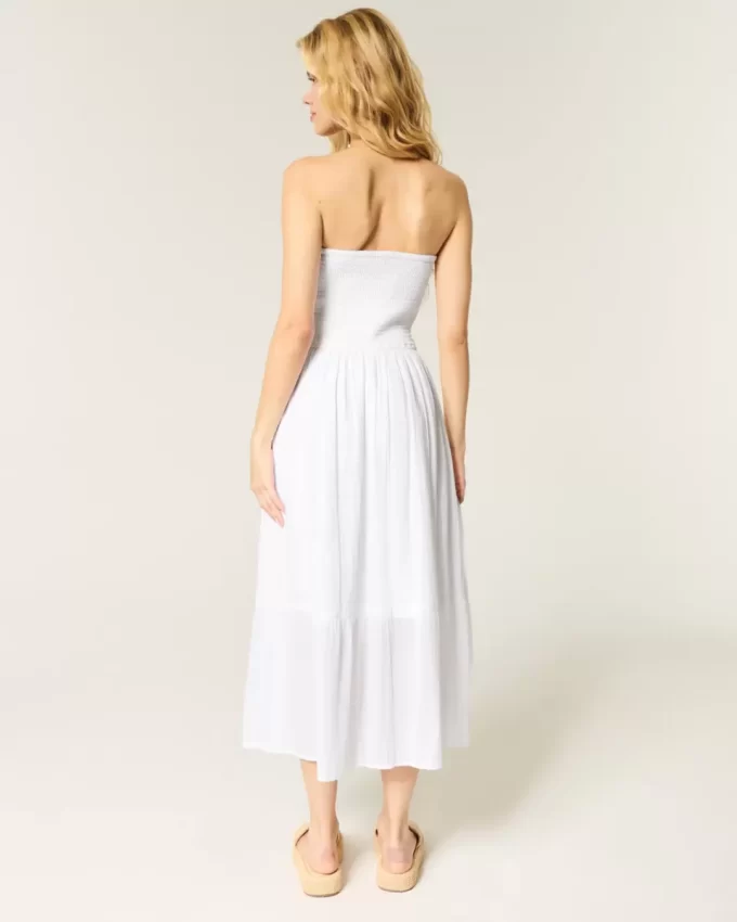 Strapless Embroidered Maxi Dress
