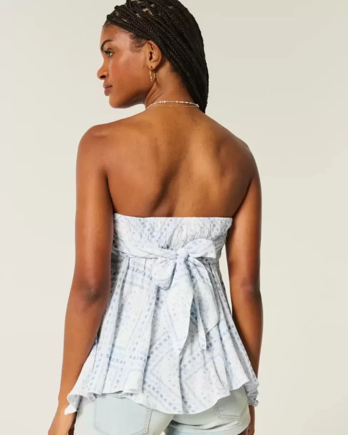 Strapless Handkerchief Hem Top