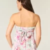 Strapless Handkerchief Hem Top