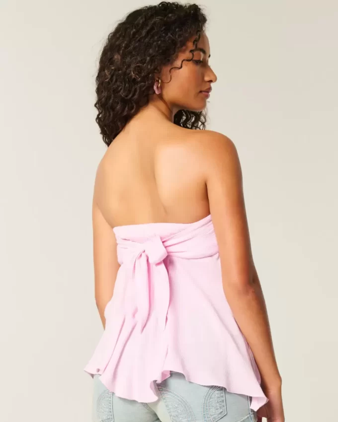 Strapless Handkerchief Hem Top