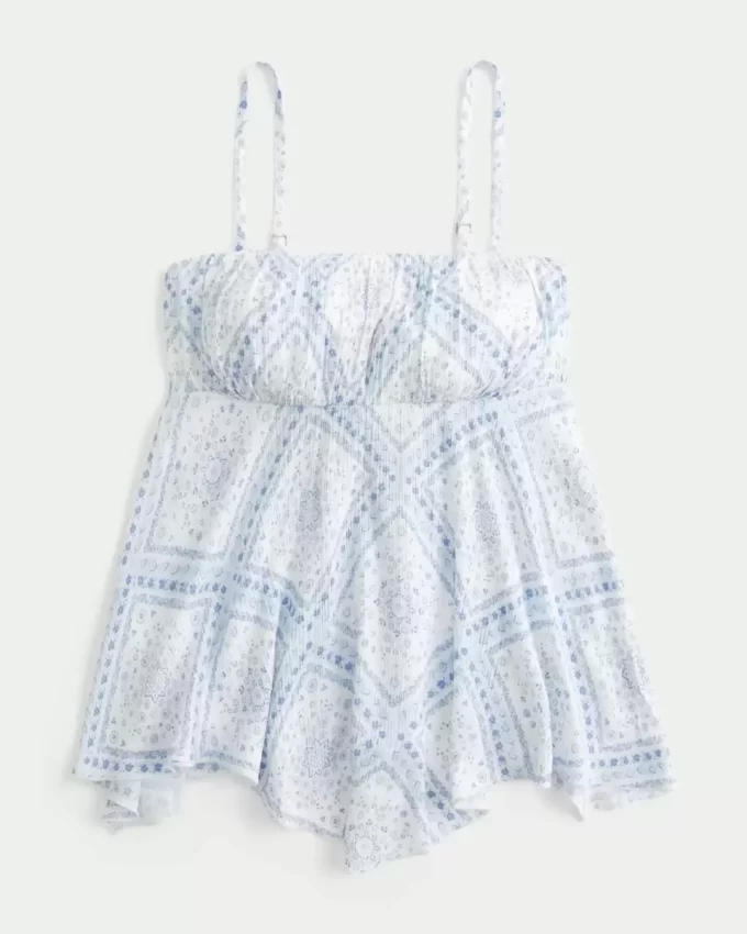 Strapless Handkerchief Hem Top