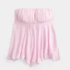 Strapless Handkerchief Hem Top