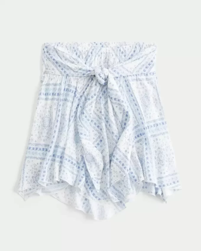 Strapless Handkerchief Hem Top