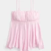 Strapless Handkerchief Hem Top