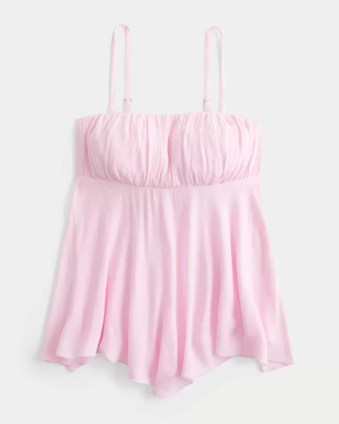 Strapless Handkerchief Hem Top