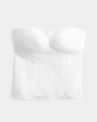 Strapless Picot Lace Trim Top