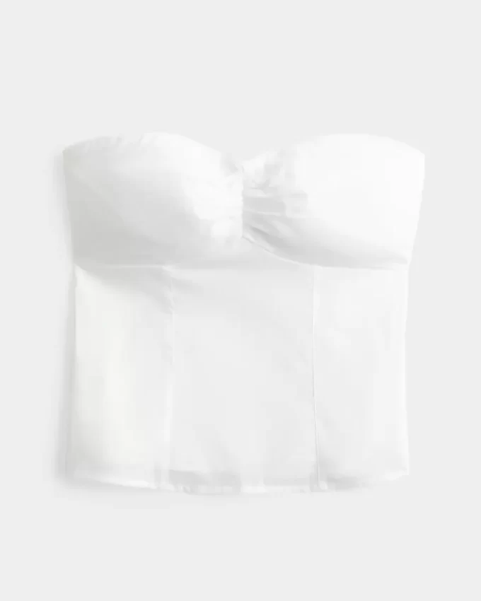 Strapless Picot Lace Trim Top