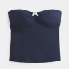 Strapless Picot Lace Trim Top