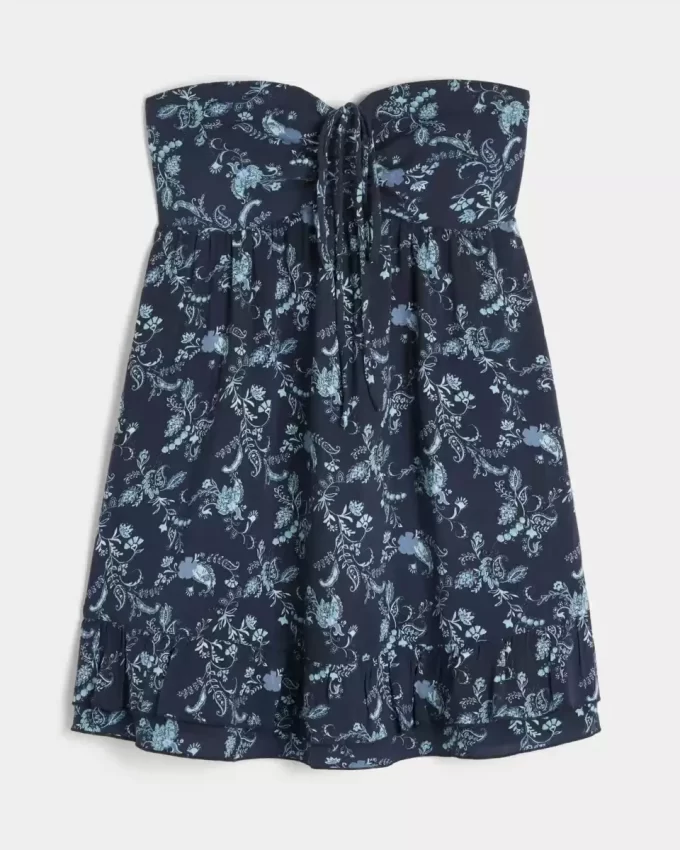Strapless Ruffle Babydoll Mini Dress