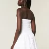 Strapless Smocked Bodice Mini Dress