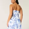 Strapless Smocked Bodice Mini Dress