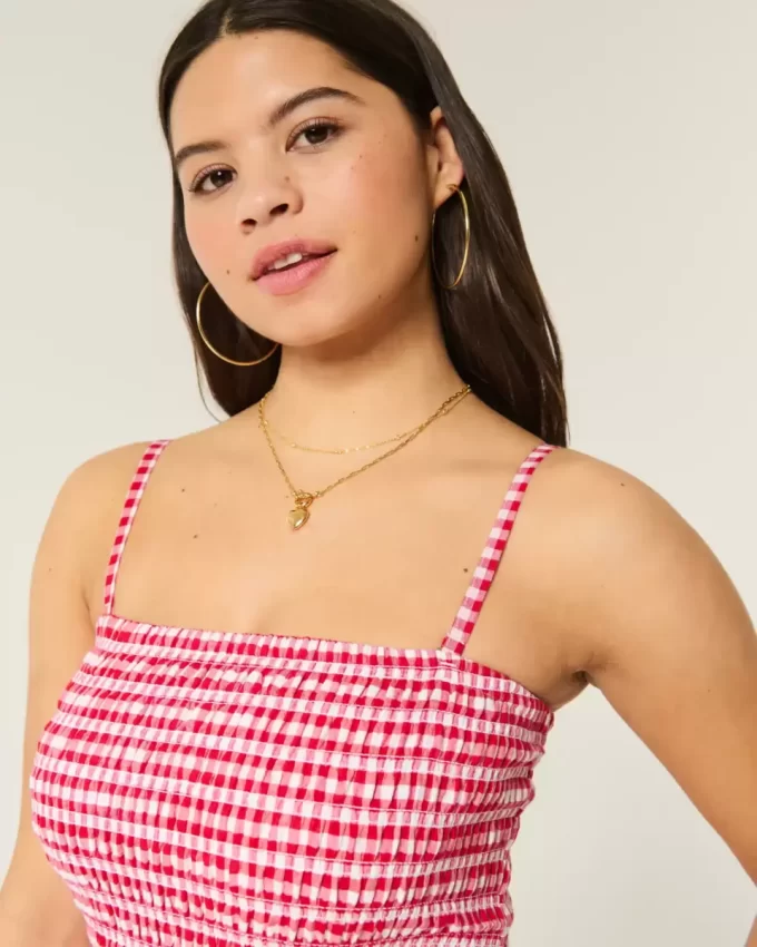 Strapless Smocked Bodice Mini Dress