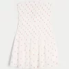 Strapless Smocked Bodice Mini Dress