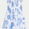Strapless Smocked Bodice Mini Dress