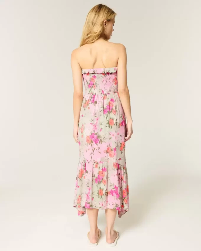 Strapless Smocked Maxi Dress
