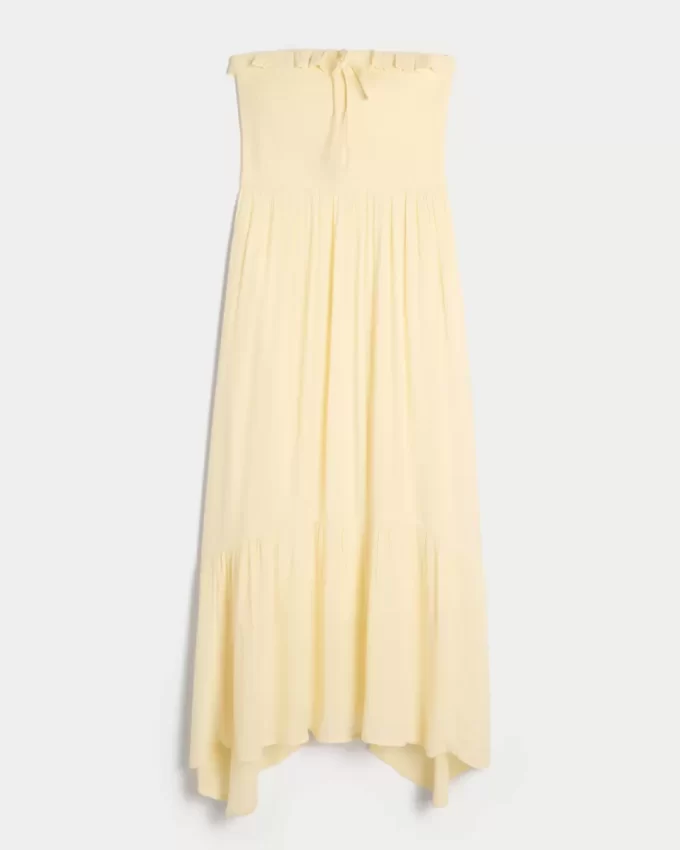 Strapless Smocked Maxi Dress