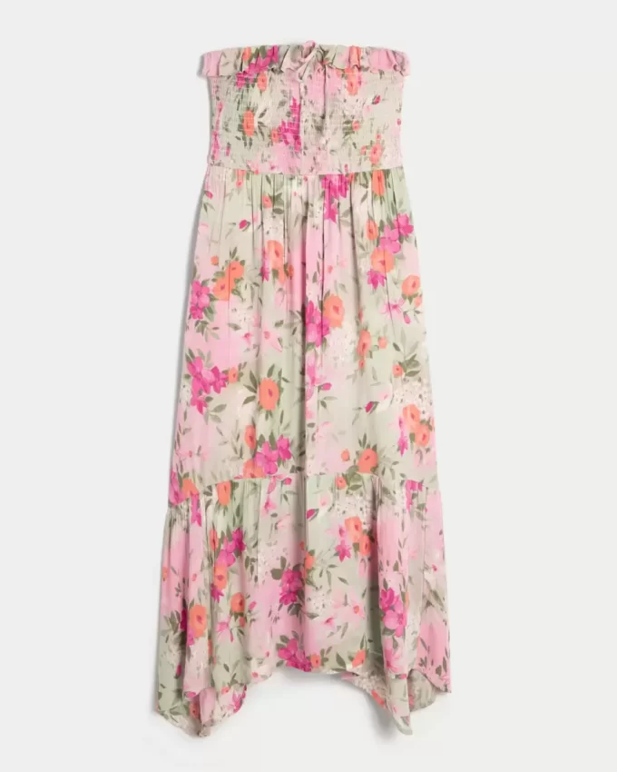 Strapless Smocked Maxi Dress