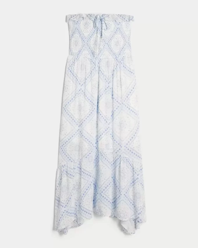 Strapless Smocked Maxi Dress