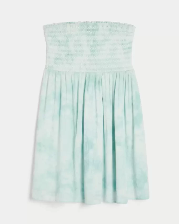 Strapless Smocked Mini Dress
