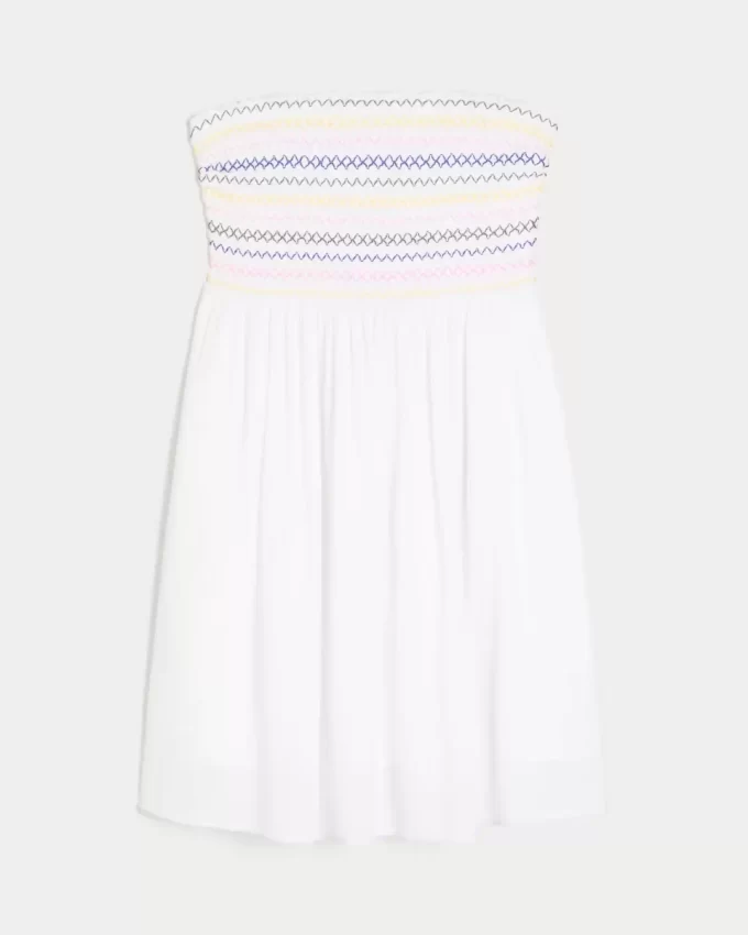 Strapless Smocked Mini Dress