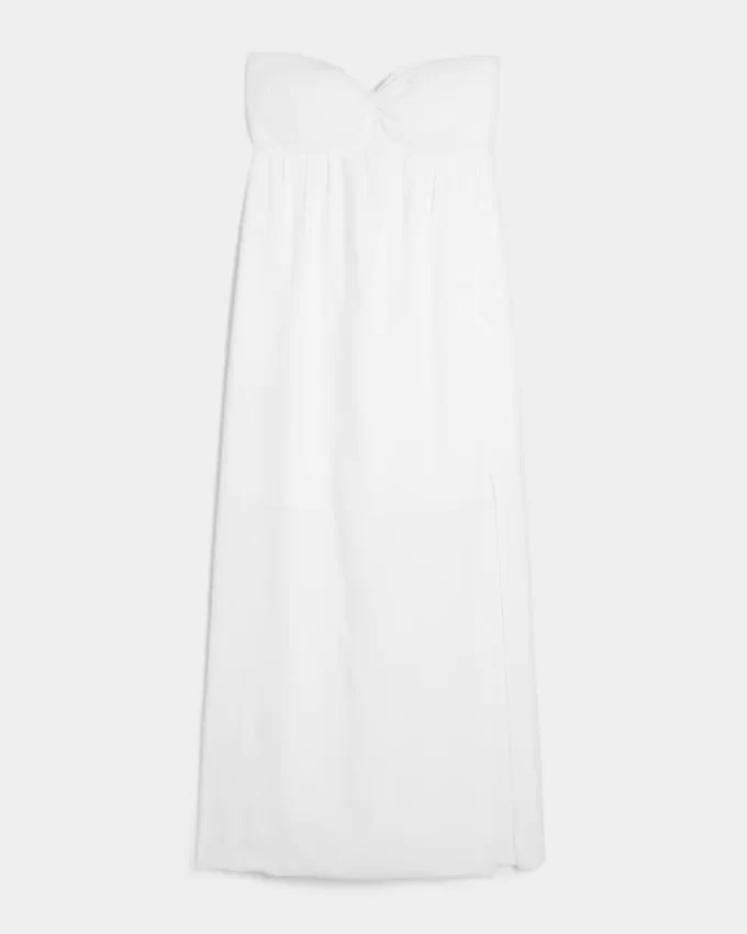 Strapless Twist Bust Maxi Dress