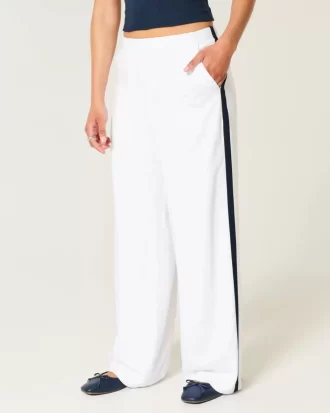 Striped Baggy Pull-On Pants