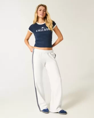 Striped Wide-Leg Sweatpants