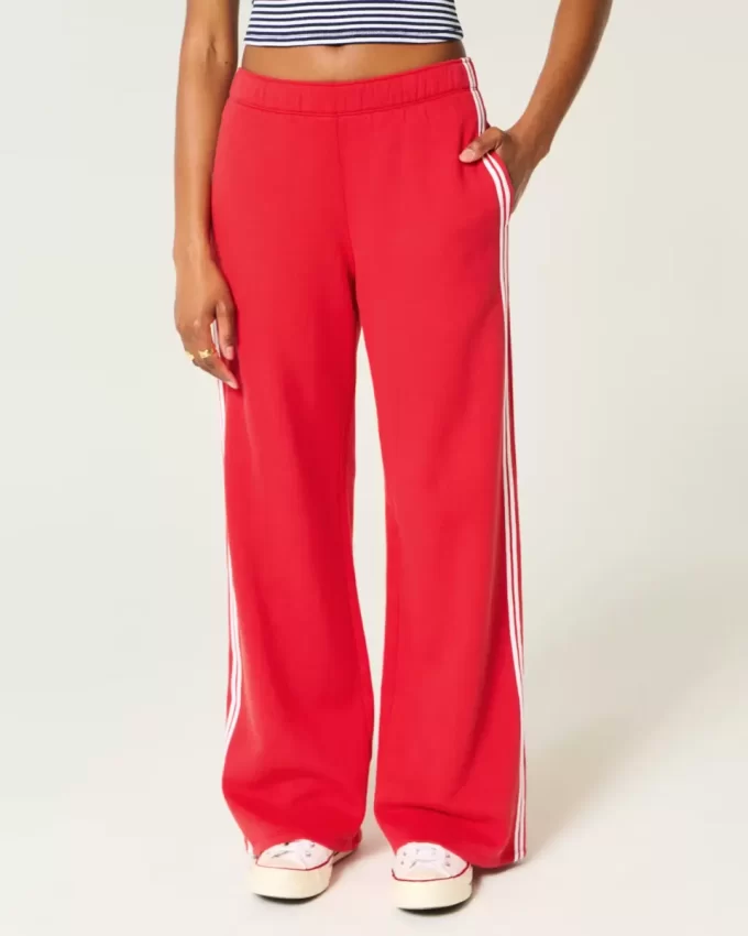 Striped Wide-Leg Sweatpants