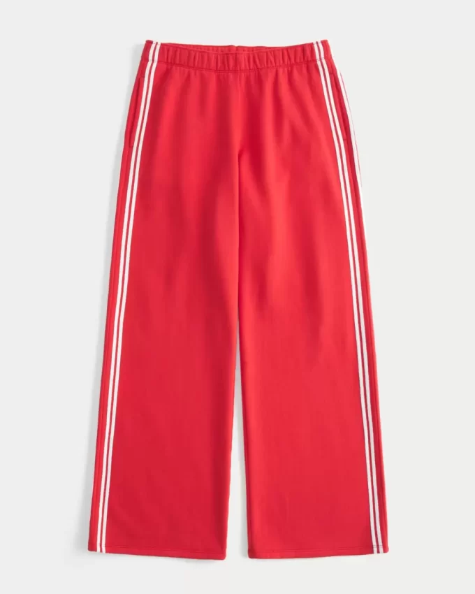 Striped Wide-Leg Sweatpants