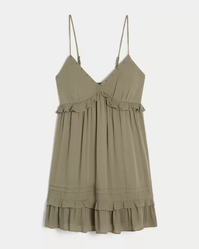 Studded Ruffle Mini Dress